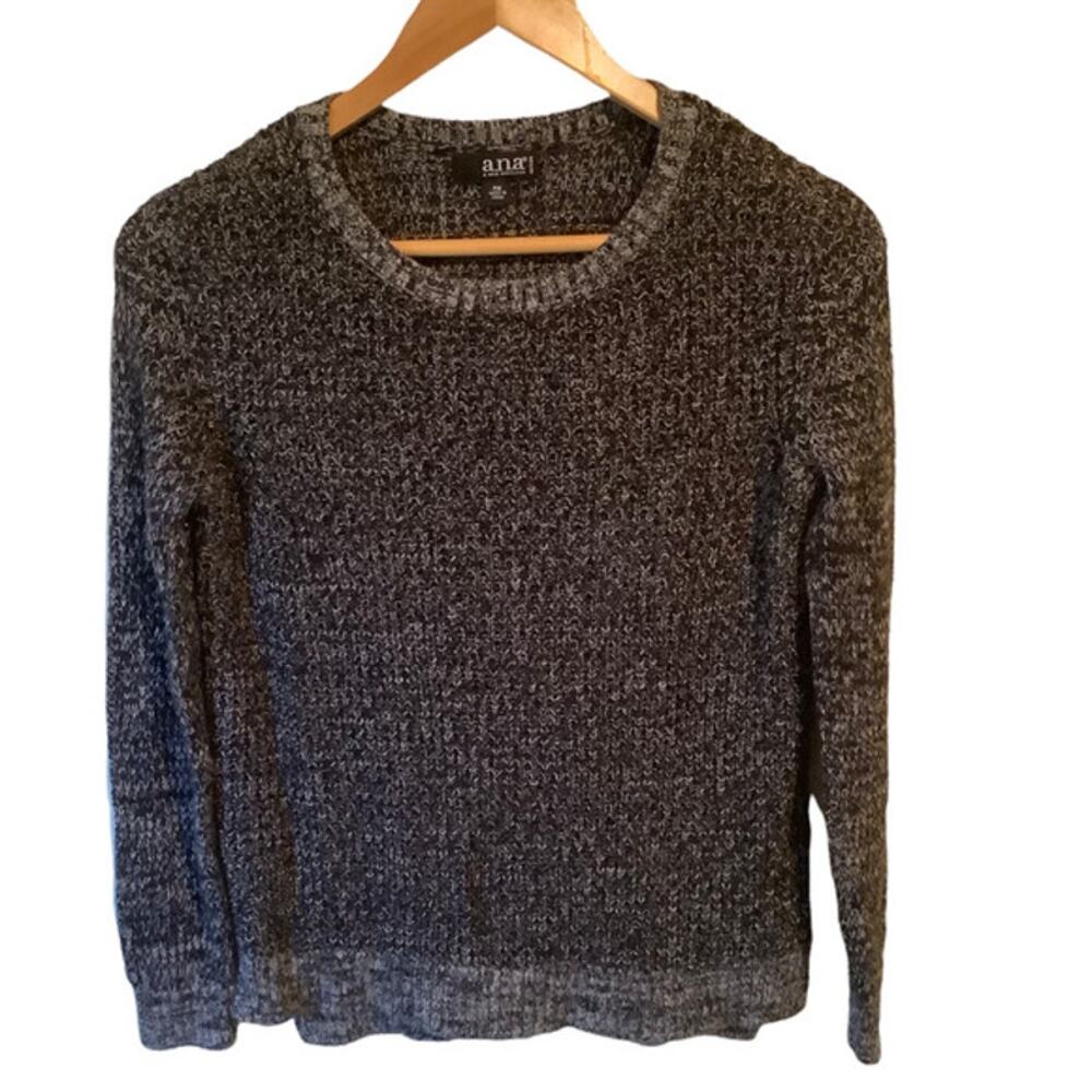a.n.a Womens Gray Long Sleeve Scoop Neck Sweater SIze PM